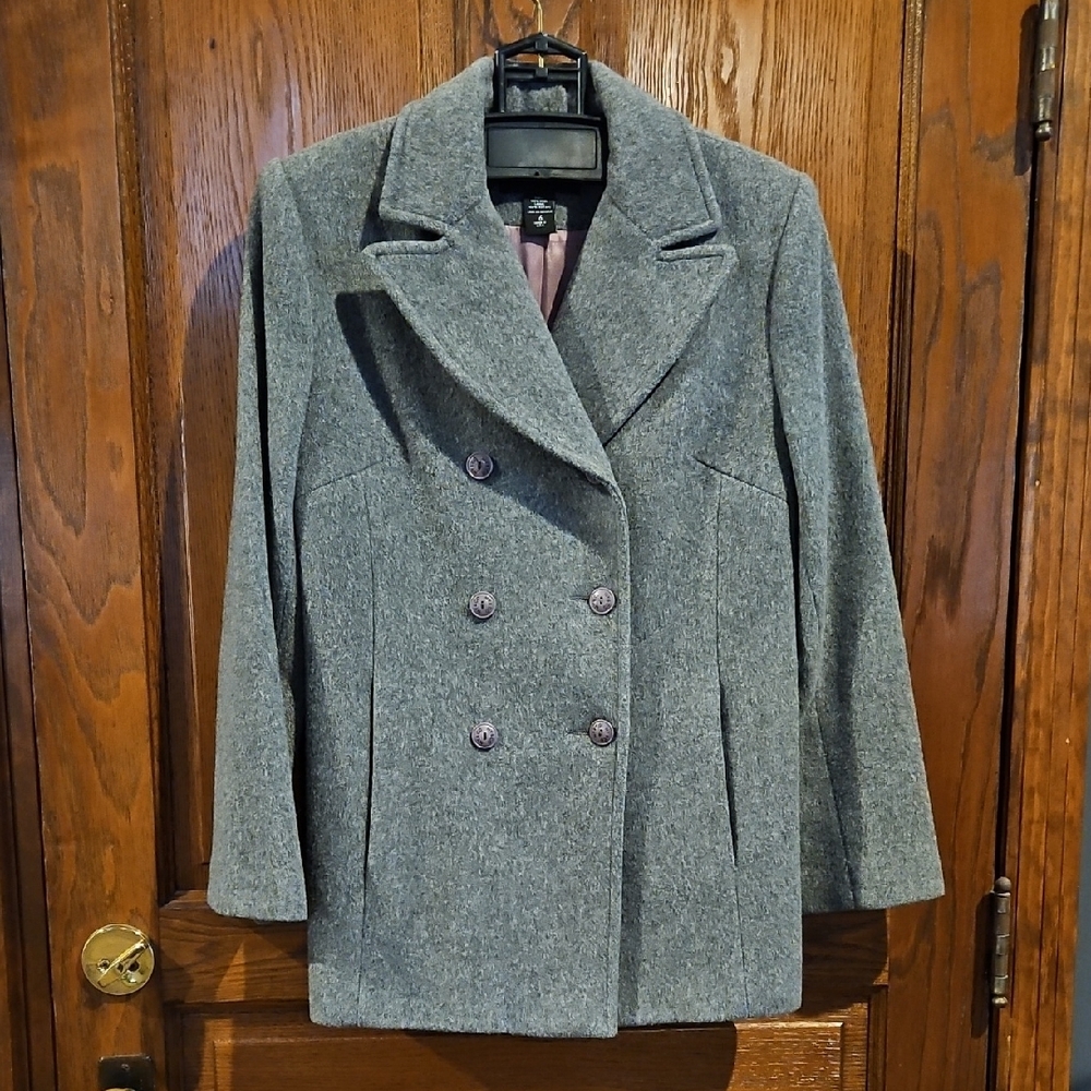 Women's Gray Double-Breasted Coat